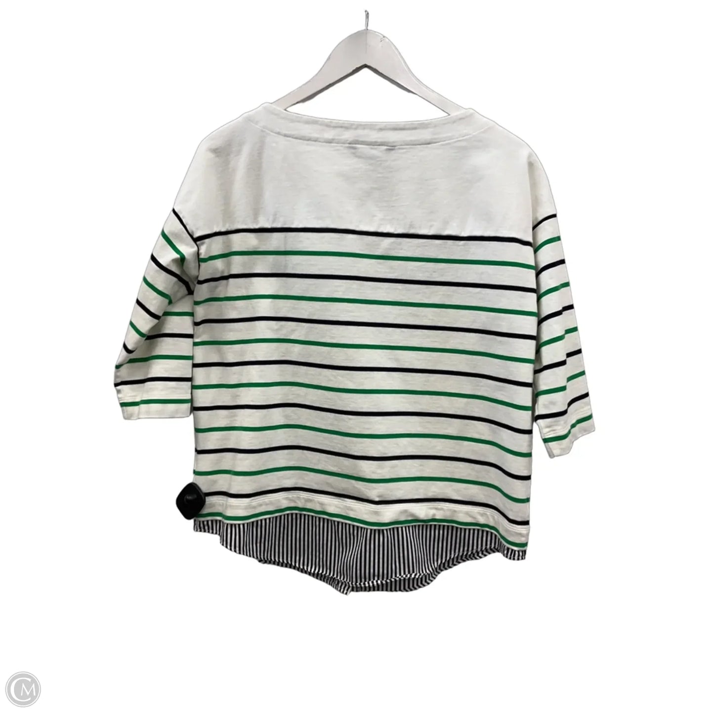 Top 3/4 Sleeve By Lauren By Ralph Lauren In Striped Pattern, Size: M
