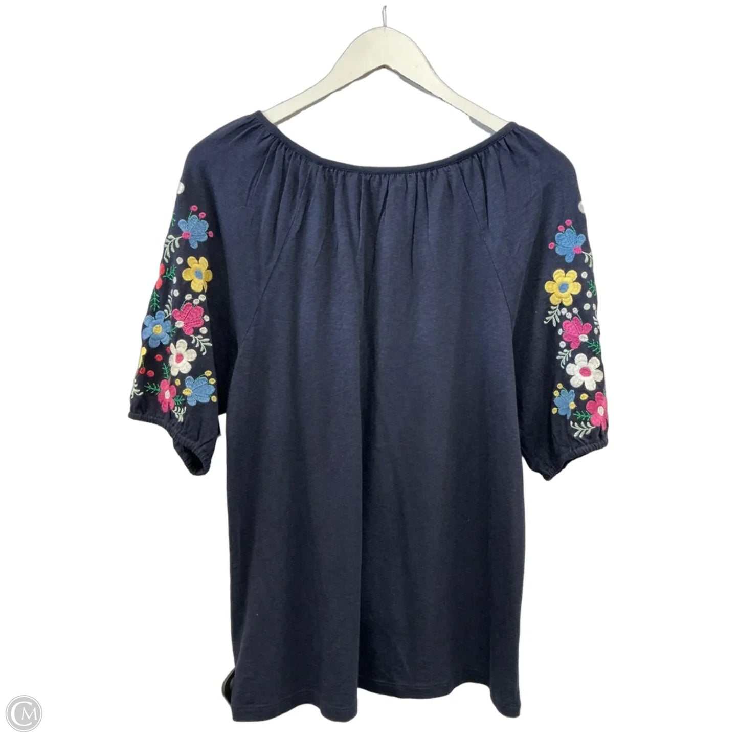 Top Short Sleeve By Talbots In Navy, Size: S