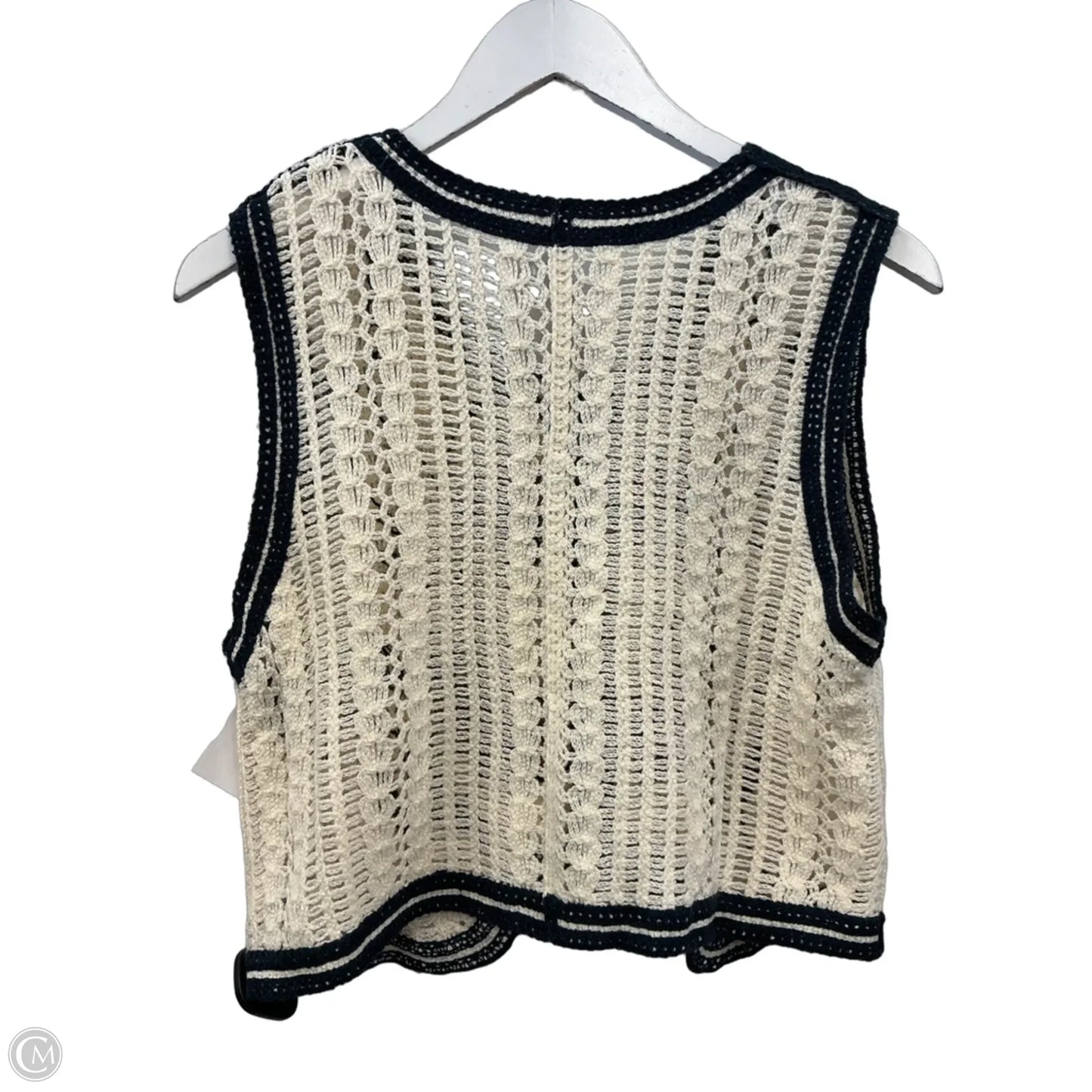 Top Sleeveless By Shein In Blue & Cream, Size: L