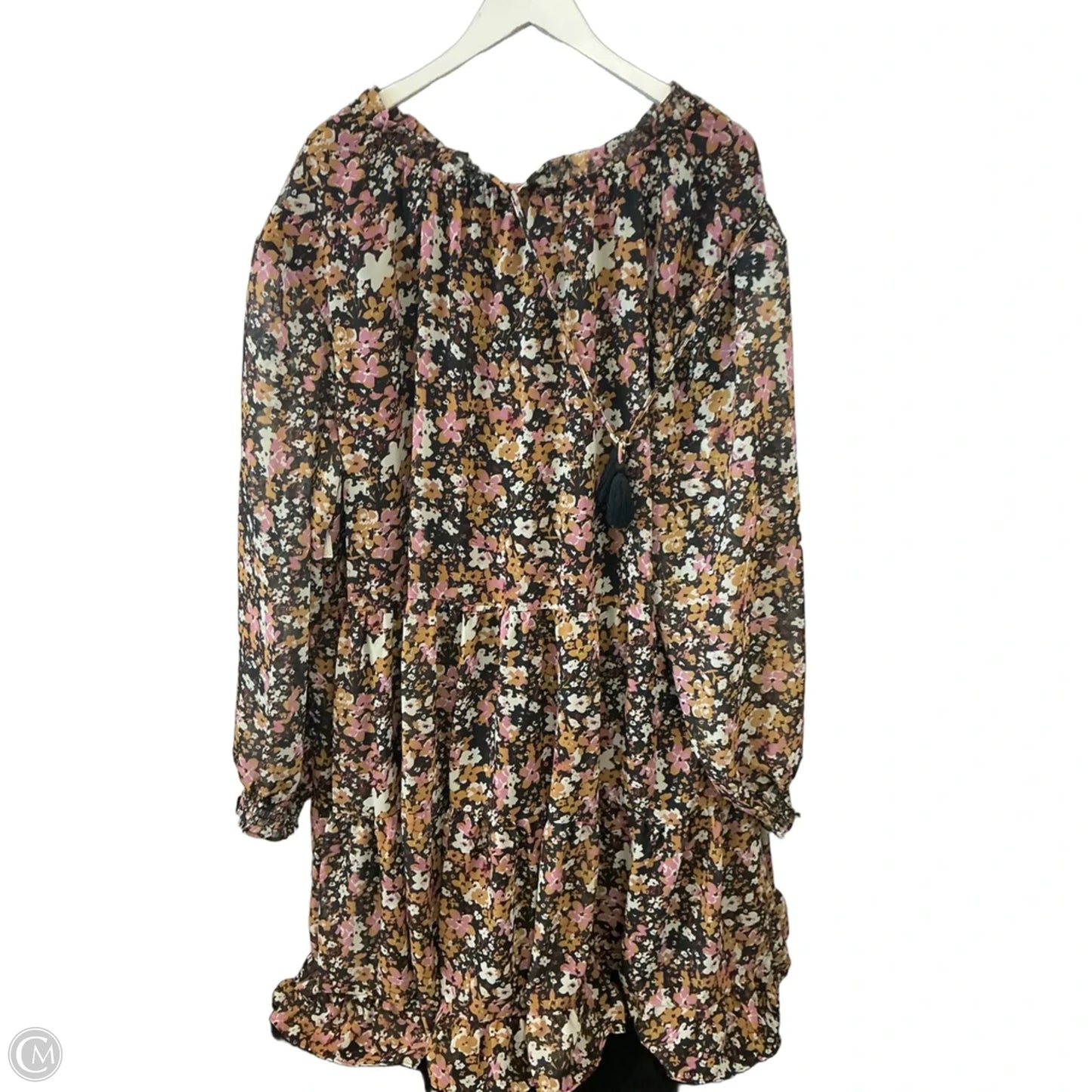 Dress Casual Midi By Grace + Karma In Brown & Gold, Size: 2x