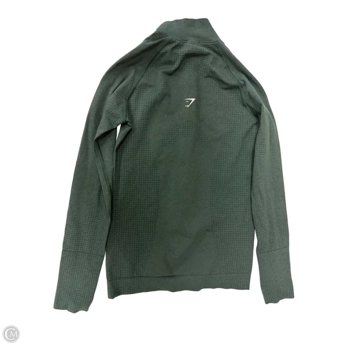 Athletic Top Long Sleeve Collar By Gym Shark In Green, Size: S