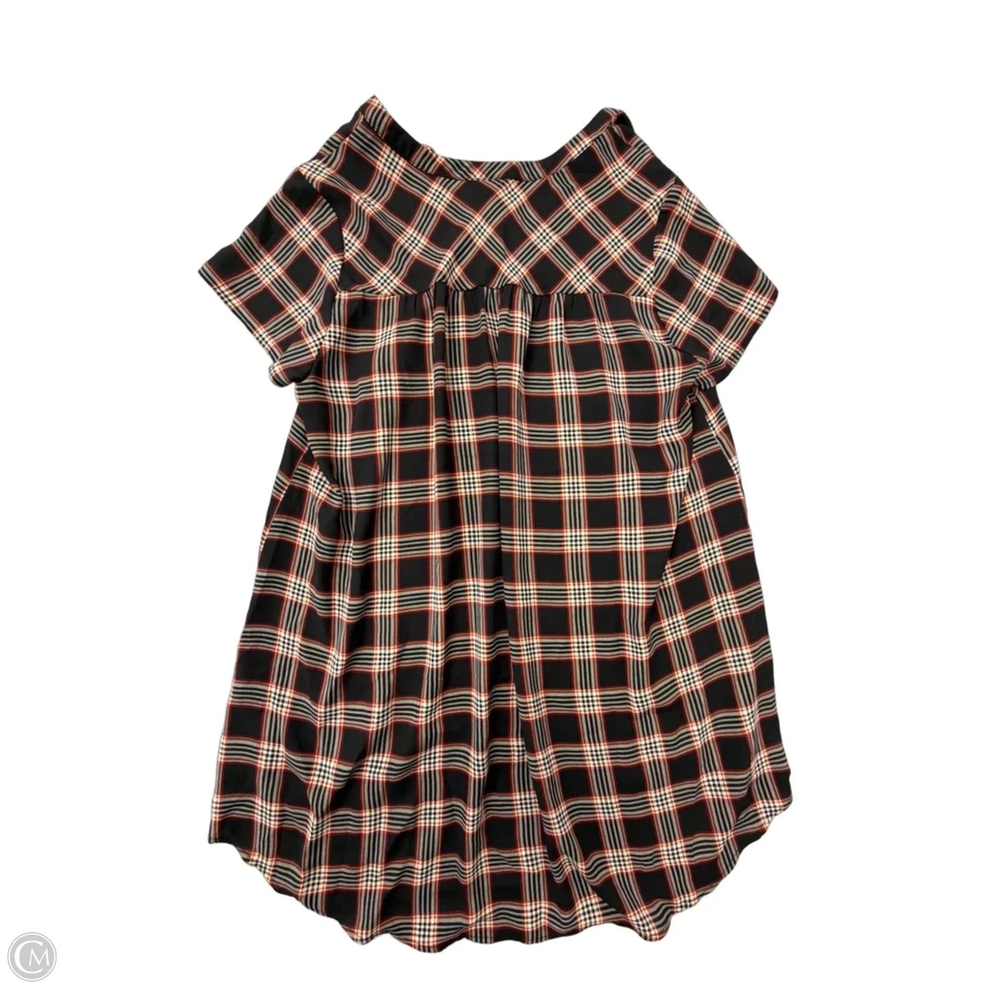 Top Short Sleeve By Torrid In Plaid Pattern, Size: L