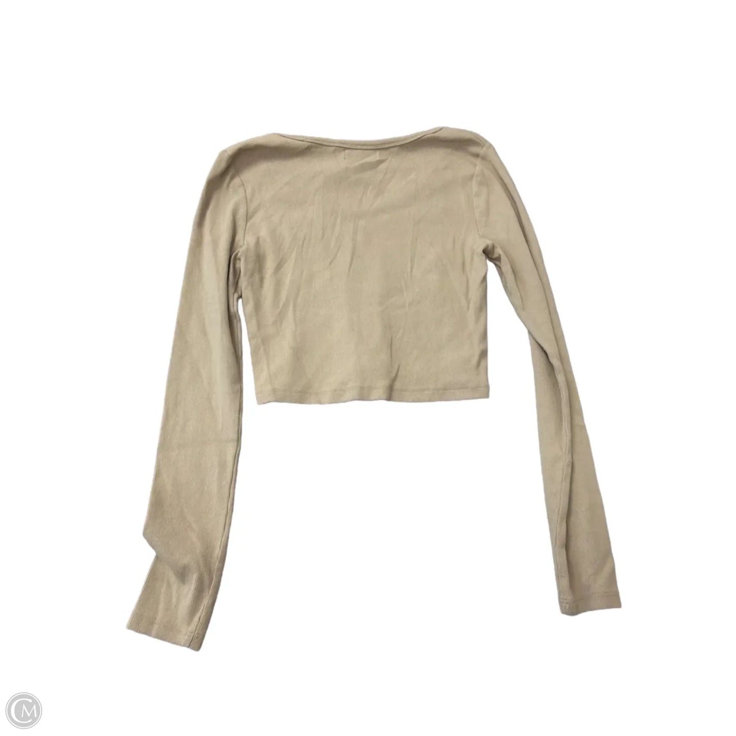 Top Long Sleeve Basic By Calvin Klein In Tan, Size: S
