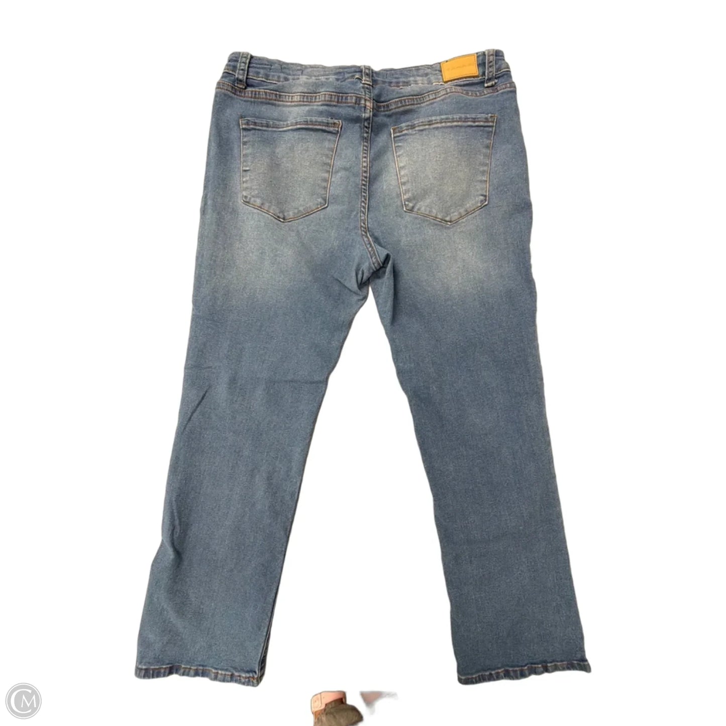 Jeans Straight By Tahari In Blue Denim, Size: 14