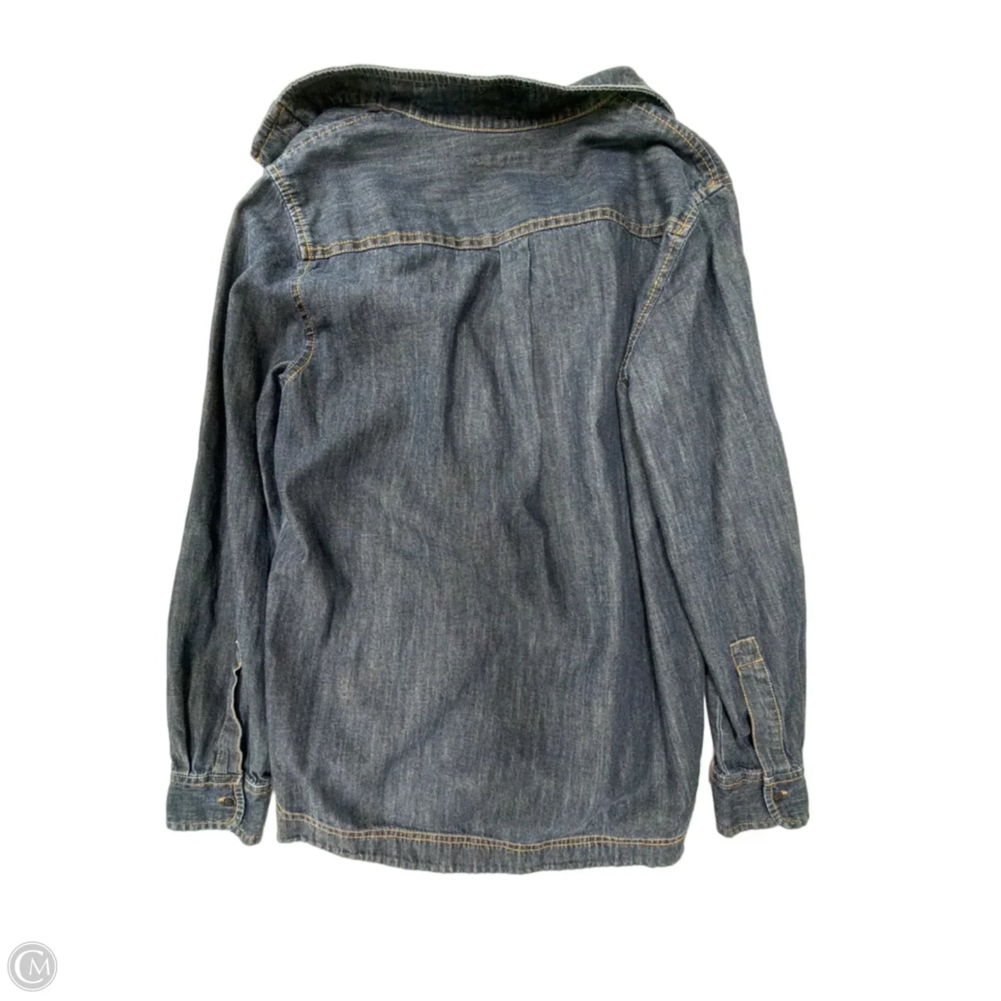 Top Long Sleeve By Lauren By Ralph Lauren In Blue Denim, Size: S