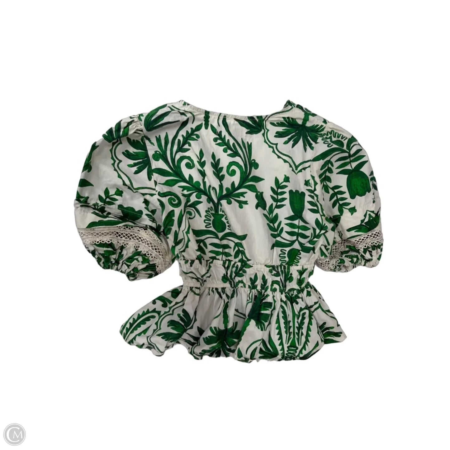 Top Short Sleeve By Clothes Mentor In Green & White, Size: M