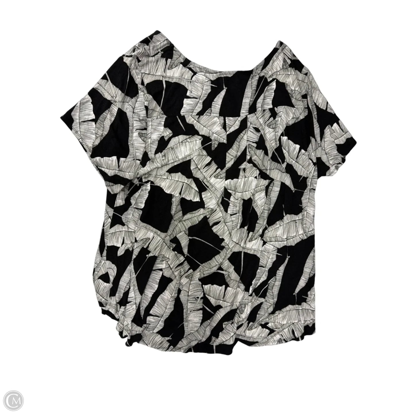 Top Short Sleeve By Alfani In Black & White, Size: 3x