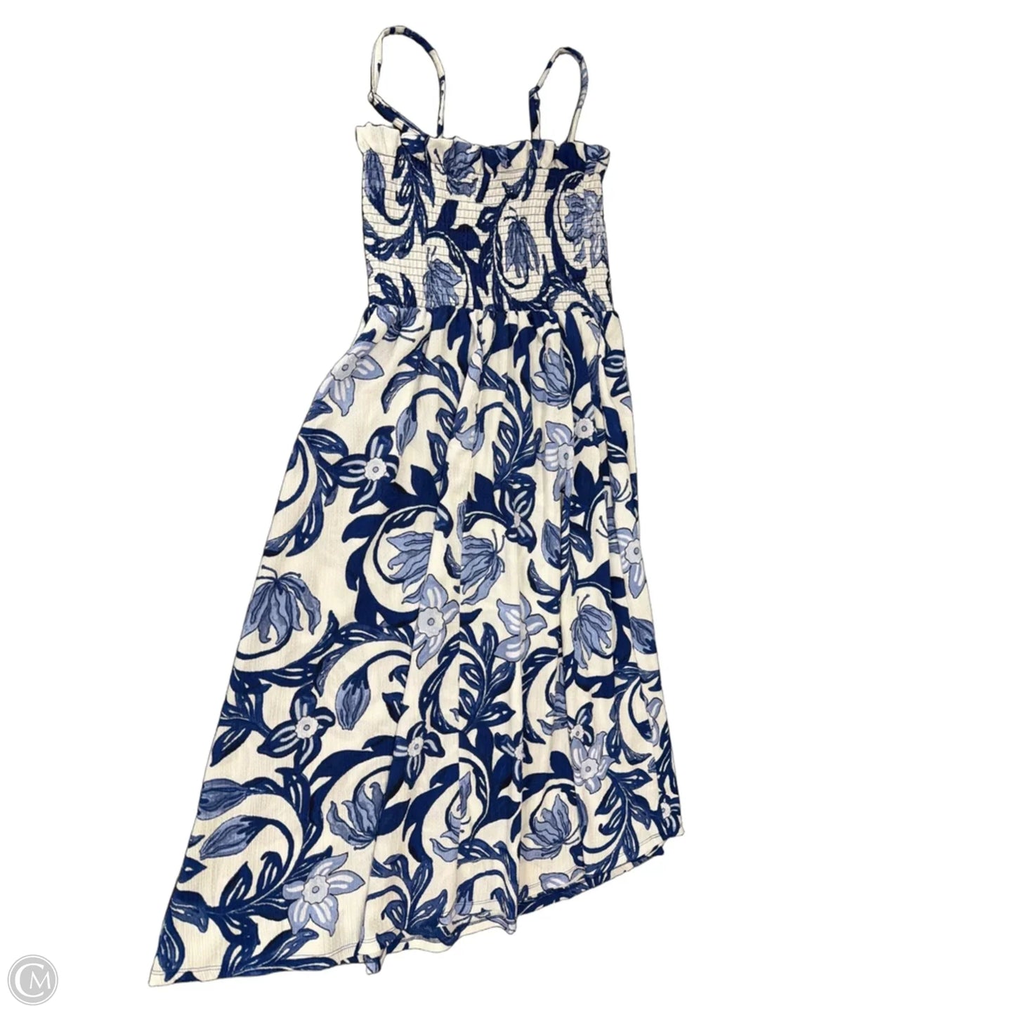 Dress Casual Midi By H&m In Blue & White, Size: L