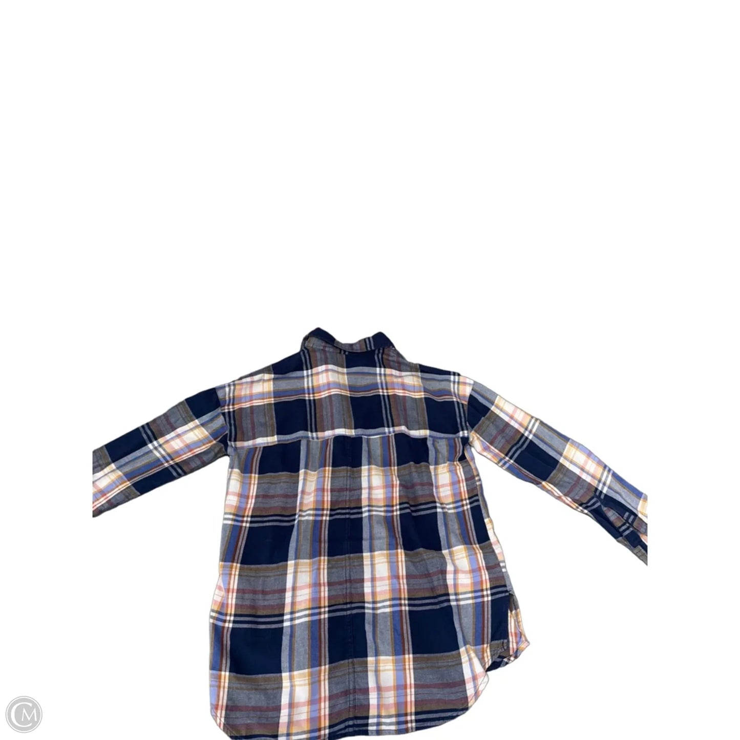 Top Long Sleeve By Old Navy In Plaid Pattern, Size: M