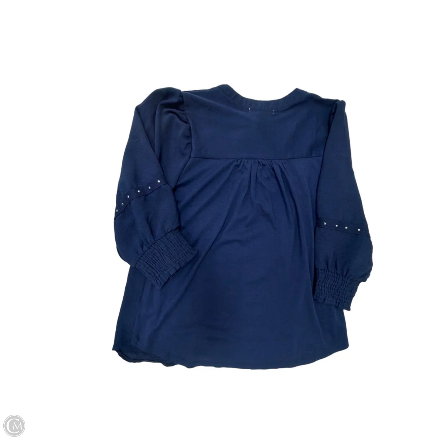 Top 3/4 Sleeve By Notations In Blue, Size: S