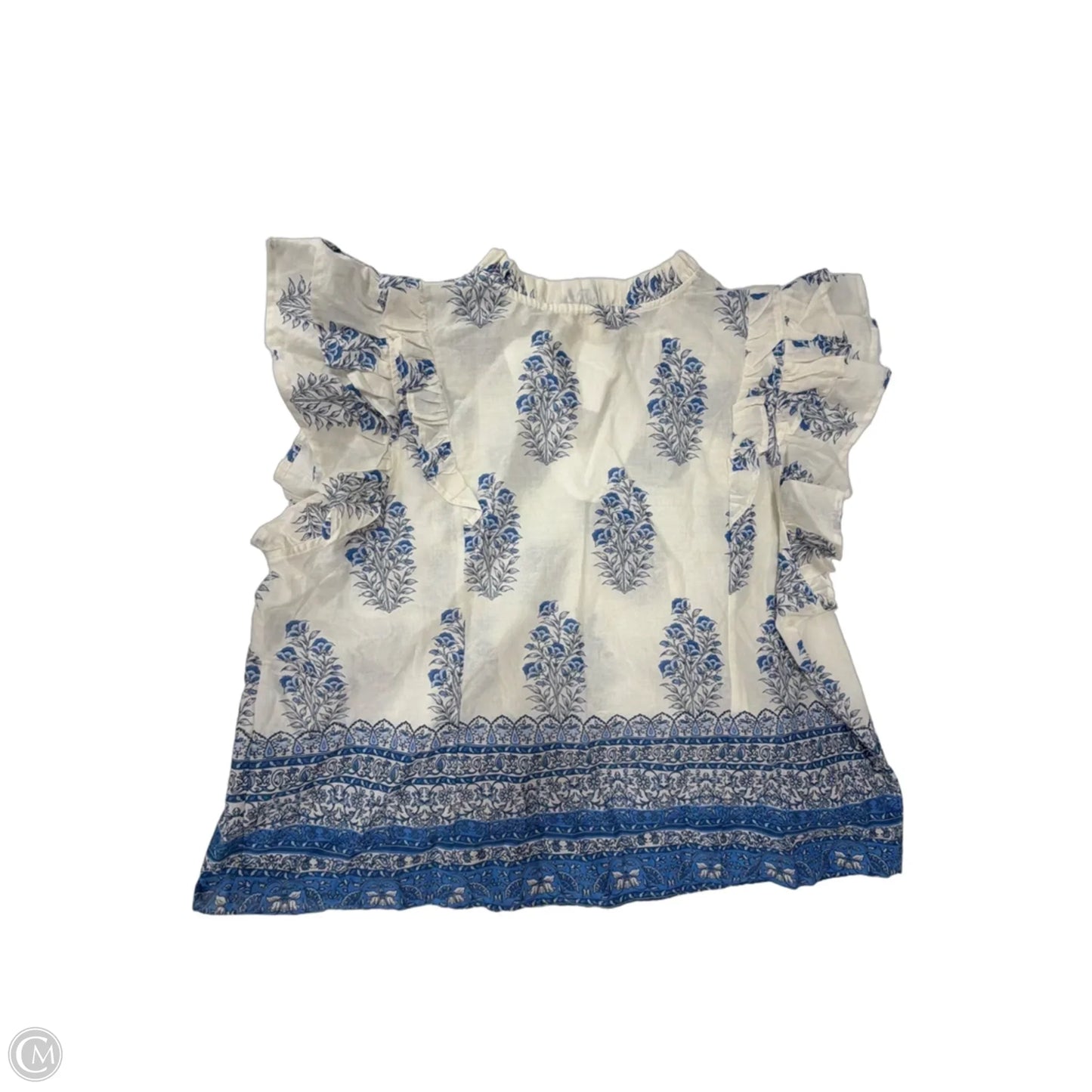 Top Short Sleeve By Clothes Mentor In Blue & White, Size: Xl