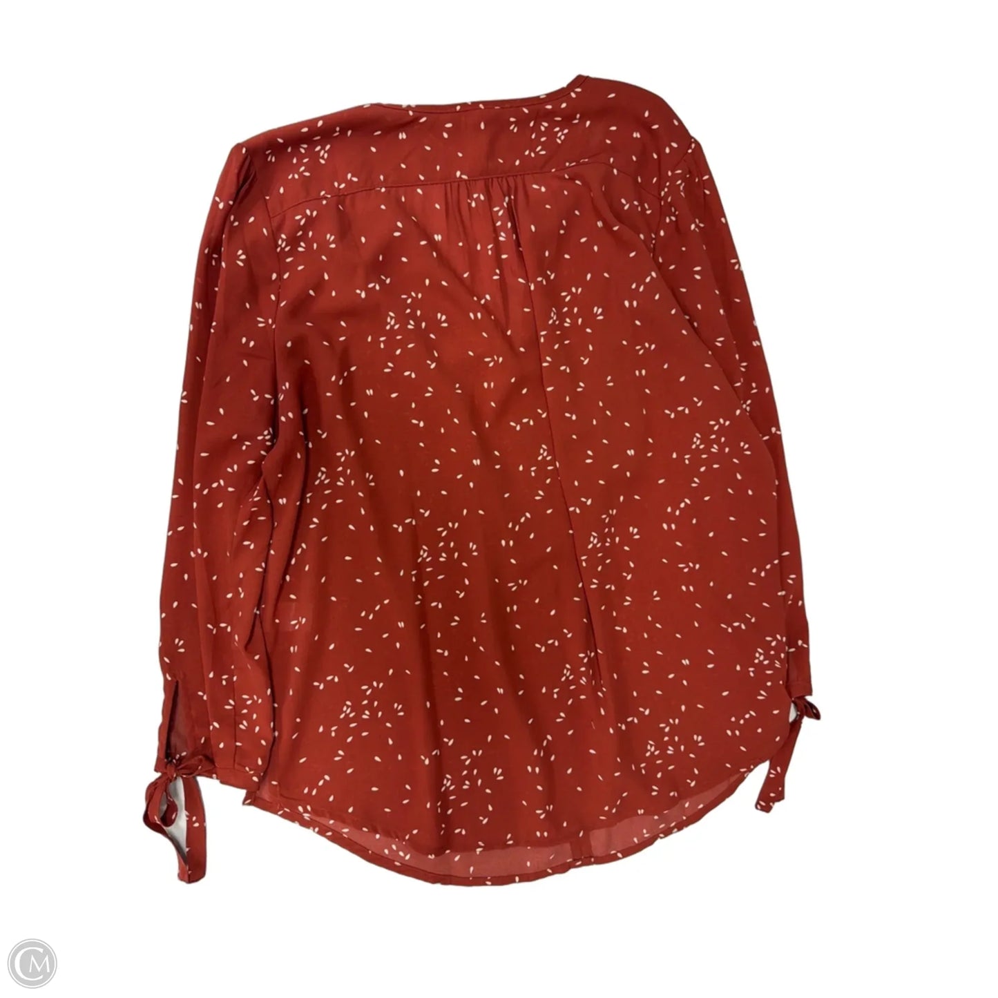 Top Long Sleeve By Monday Fun In Red & White, Size: Xl