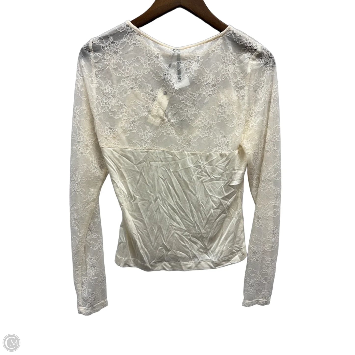 Top Long Sleeve By Anthropologie In Cream, Size: M