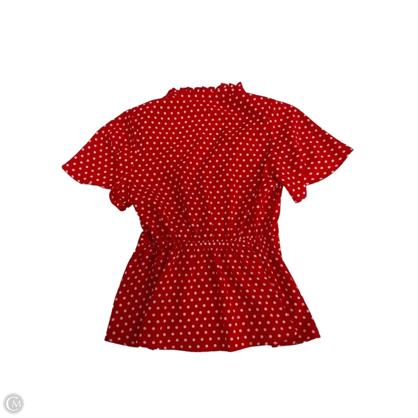 Top Short Sleeve By Monteau In Polkadot Pattern, Size: S