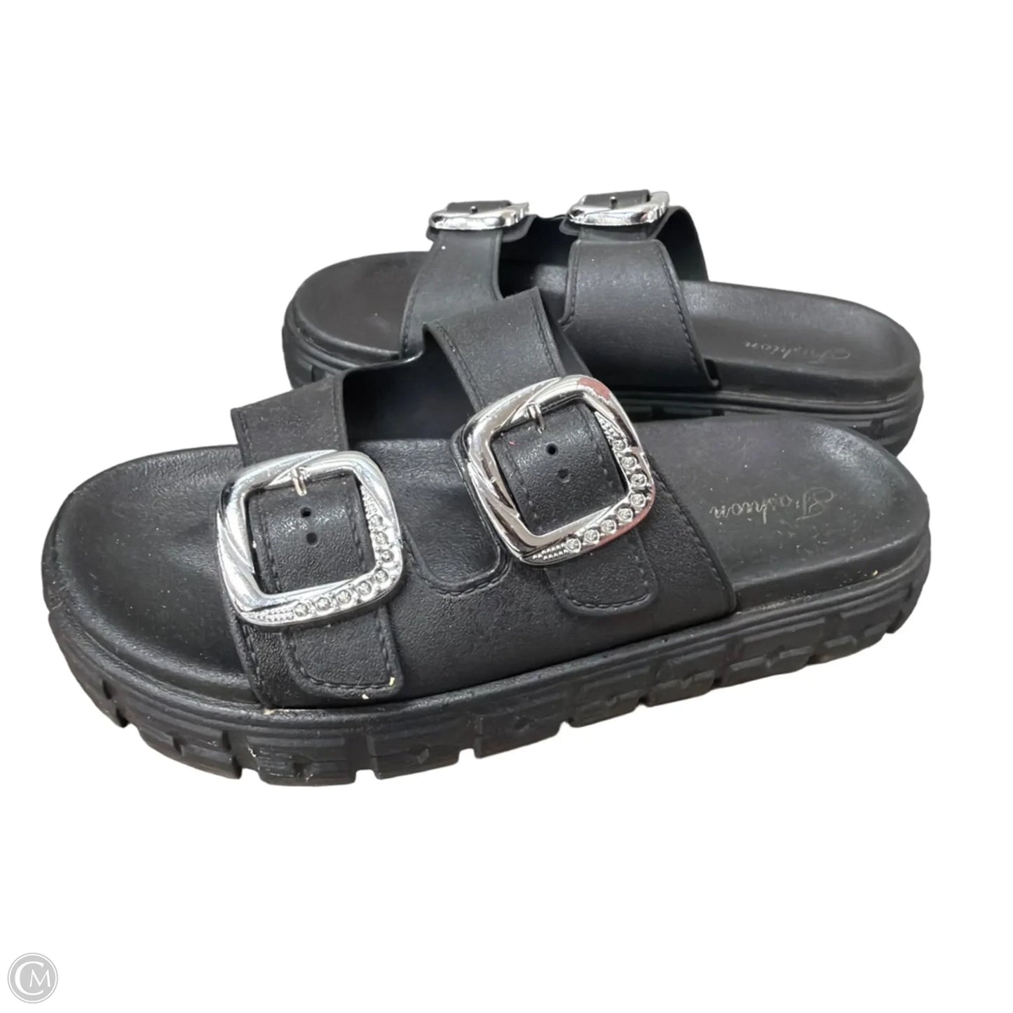 Sandals Flats By Clothes Mentor In Black, Size: 11