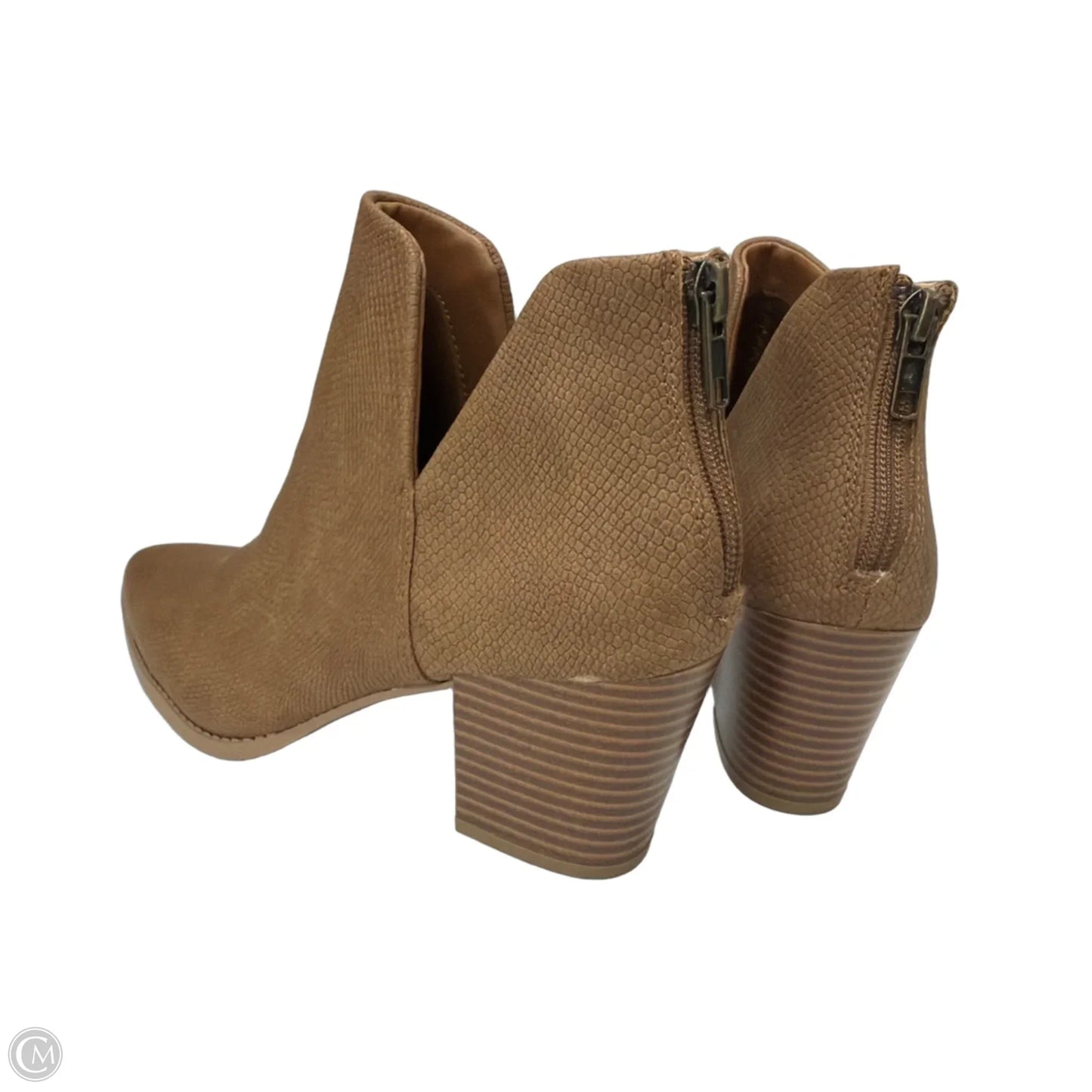 Boots Ankle Heels By Clothes Mentor In Brown, Size: 6.5