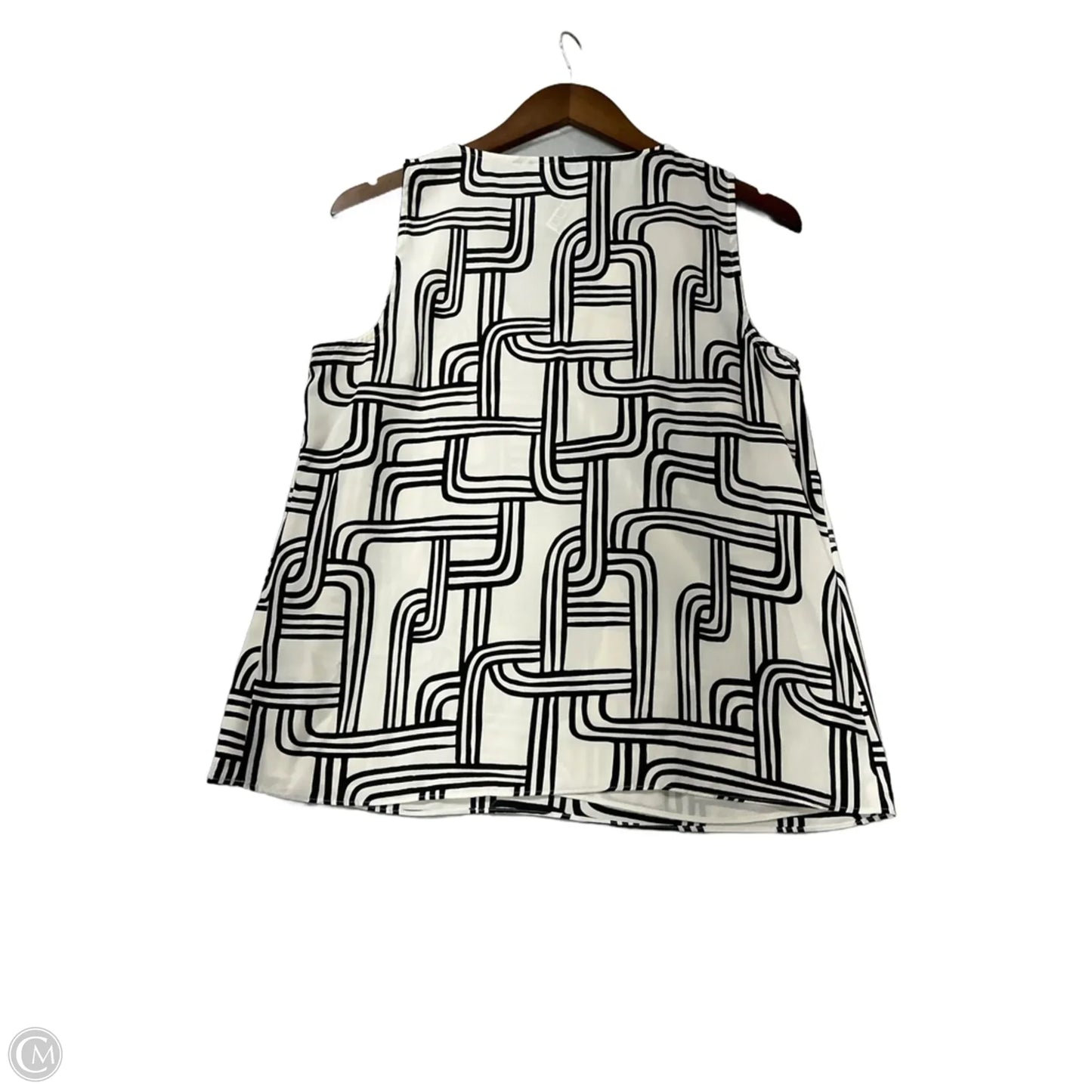 Top Sleeveless By Nine West Apparel In Black & Cream, Size: M