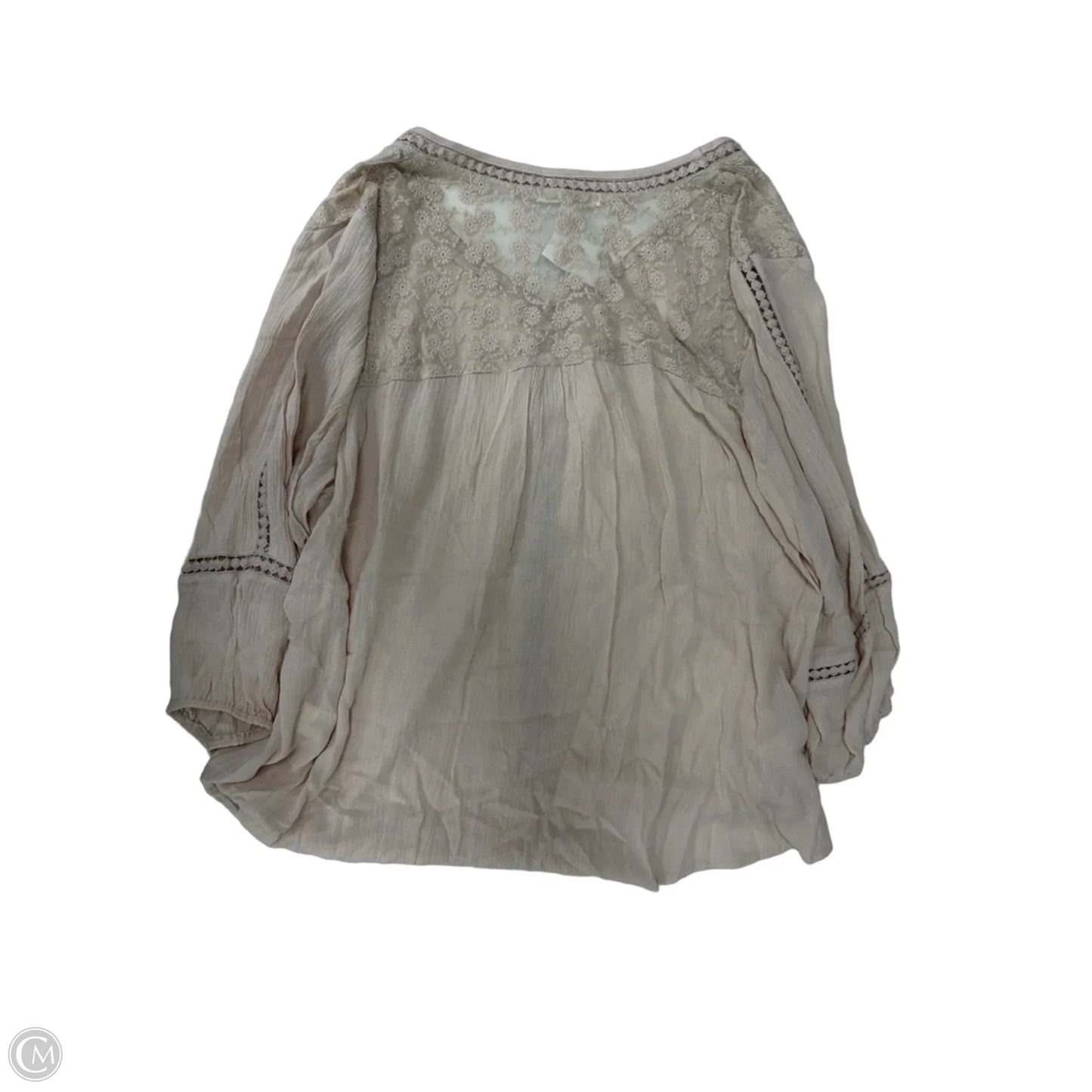 Top Long Sleeve By John Paul Richard In Tan, Size: Xl