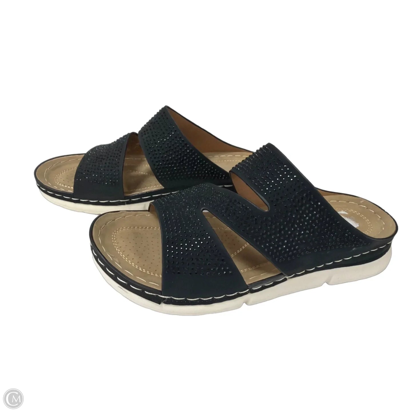 Sandals Flats By Clothes Mentor In Black, Size: 9