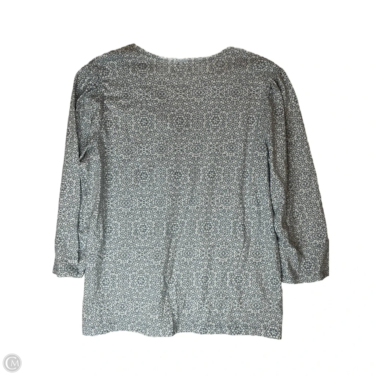 Top Long Sleeve By Croft And Barrow In Blue & White, Size: Xl