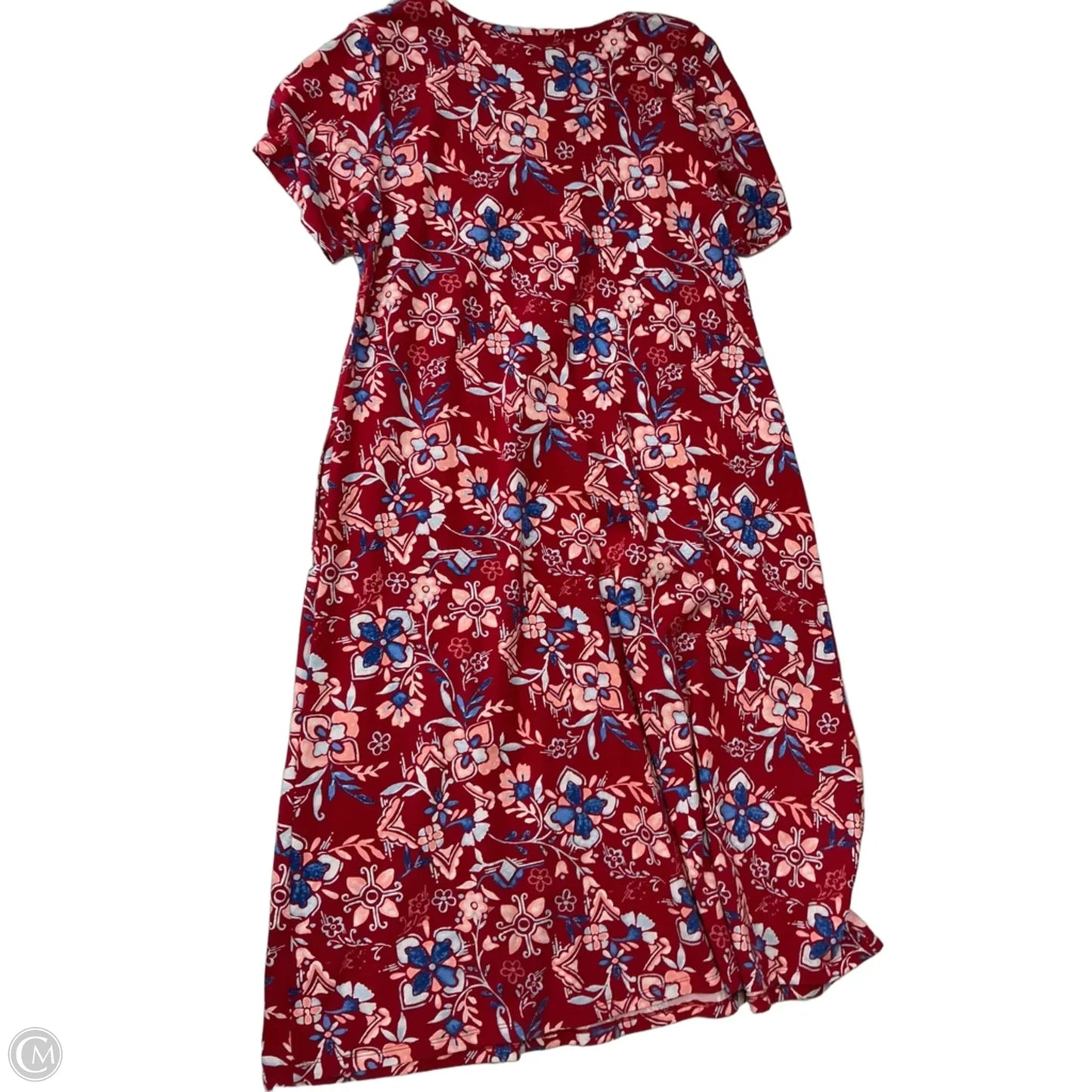 Dress Casual Maxi By D&co. In Blue Red & White, Size: Mp