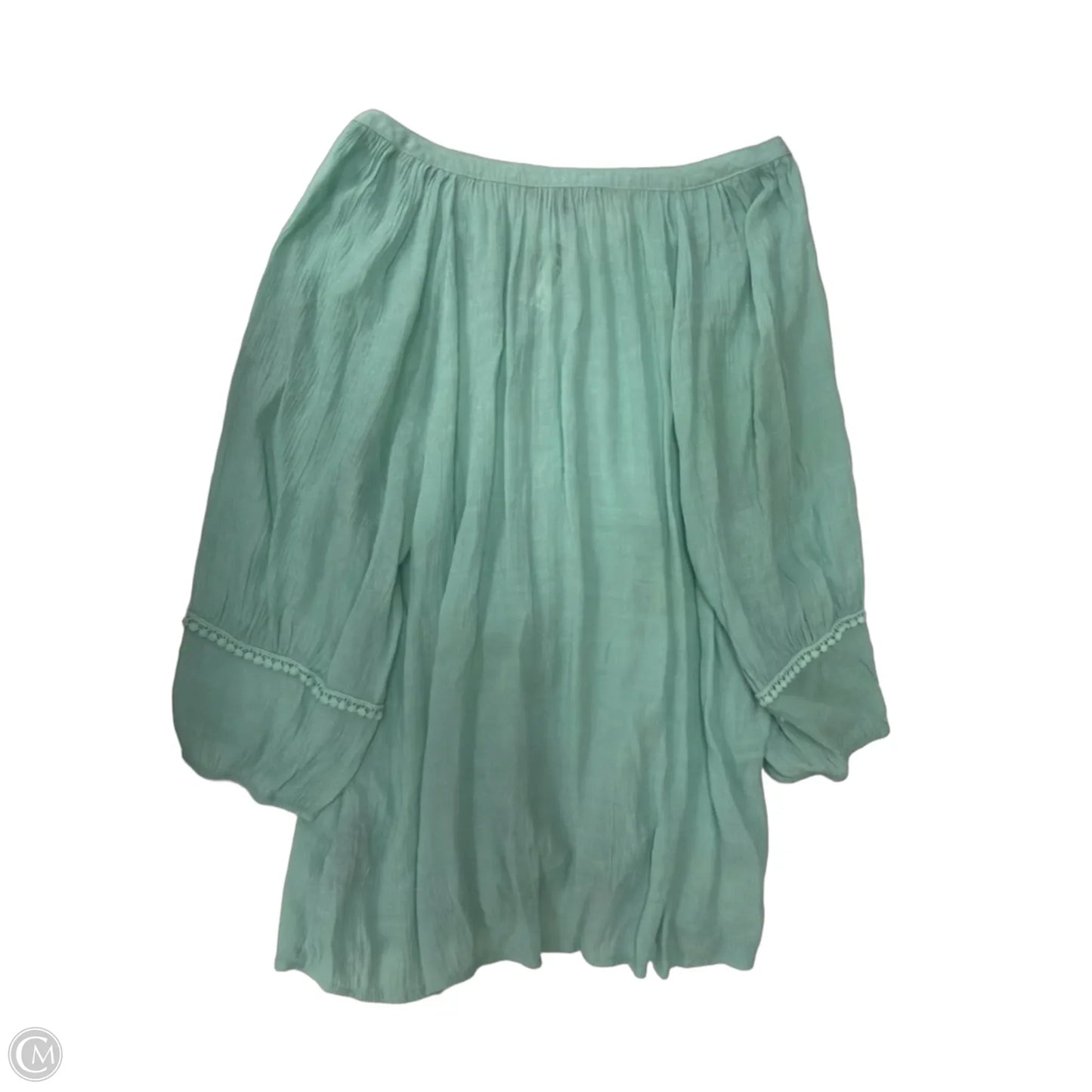Top 3/4 Sleeve By Zac And Rachel In Aqua, Size: 2x