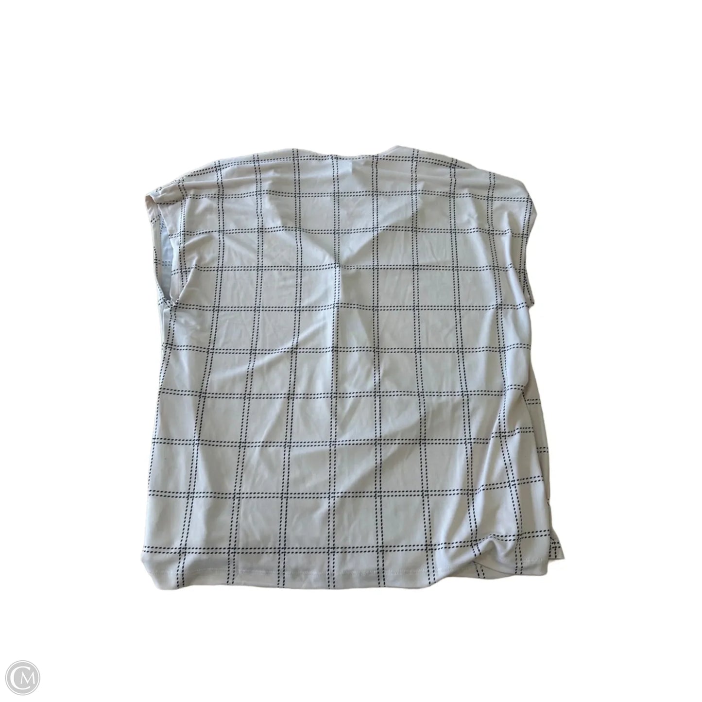 Top Short Sleeve By Liz Claiborne In Black & Cream, Size: L