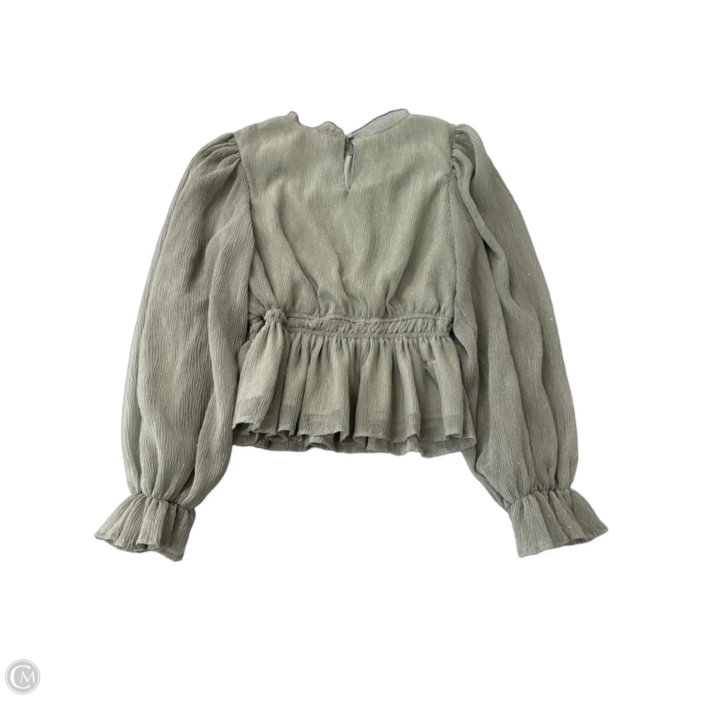 Top Long Sleeve By Blu Pepper In Green, Size: S