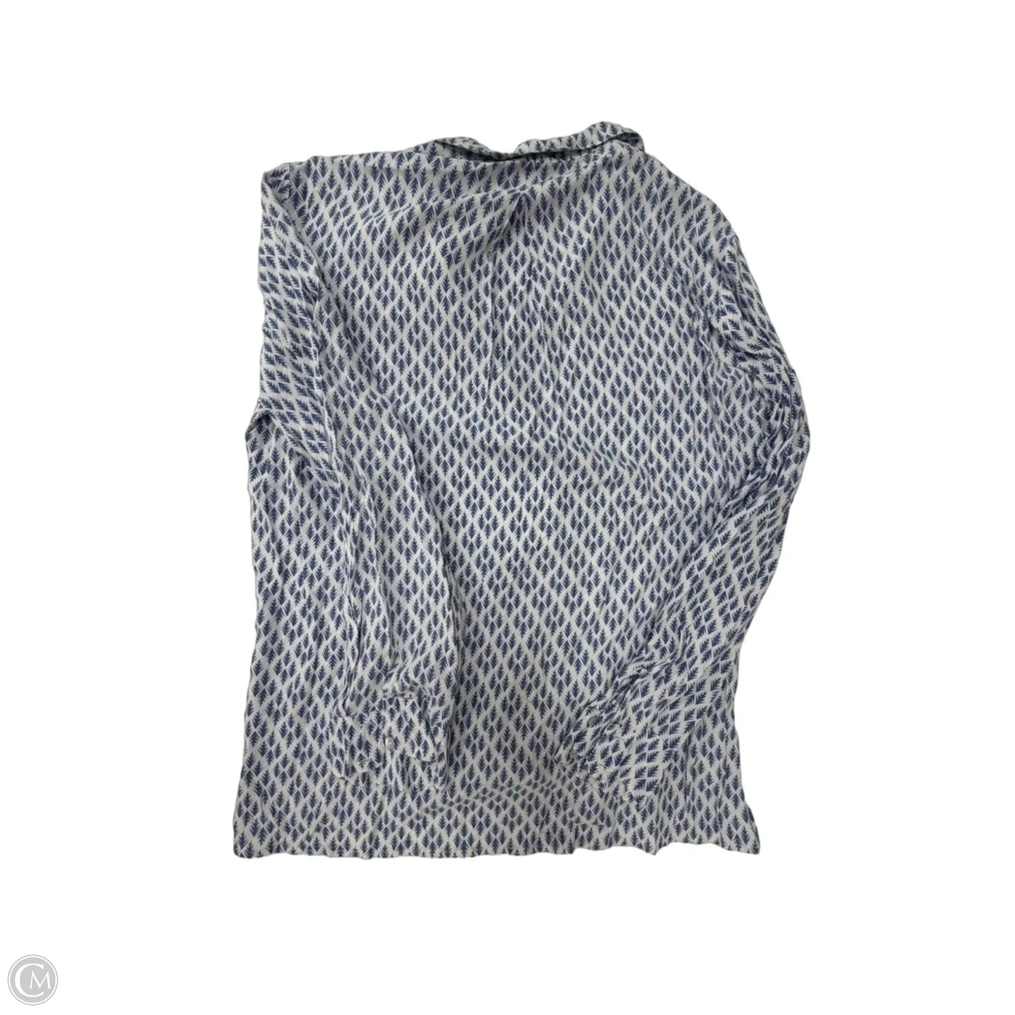 Top Long Sleeve By Just Living In Blue & White, Size: L