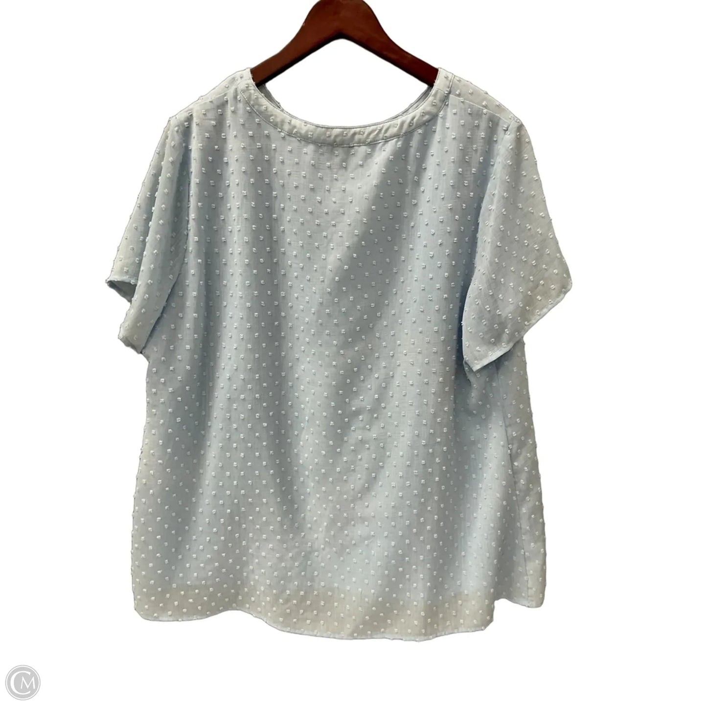 Top Short Sleeve By Agnes Orinda In Blue, Size: 1x