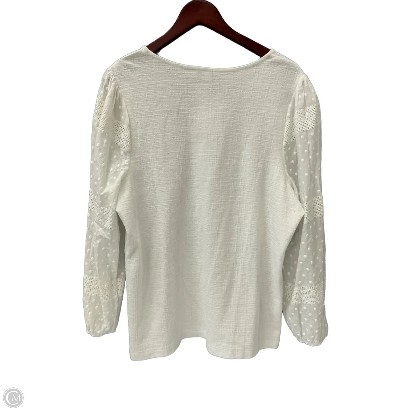 Top Long Sleeve By Cj Banks In White, Size: 1x