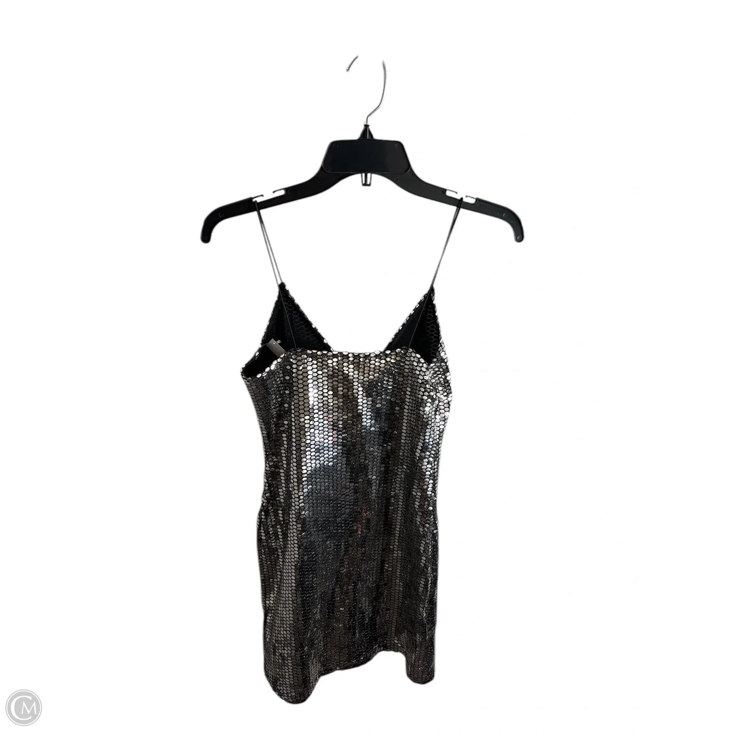 Dress Casual Midi By Topshop In Silver, Size: 4