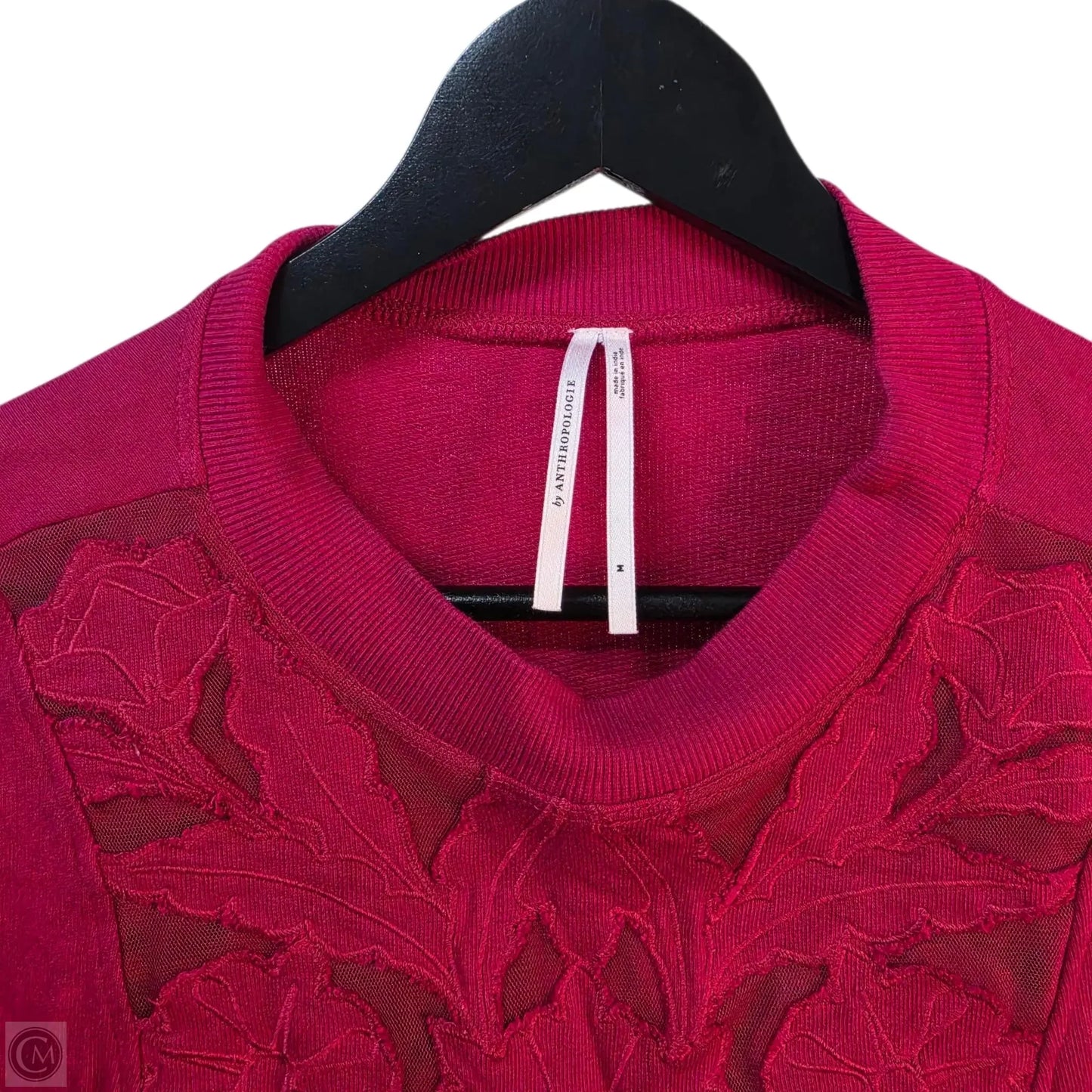Top Long Sleeve Basic By Anthropologie In Red, Size: M
