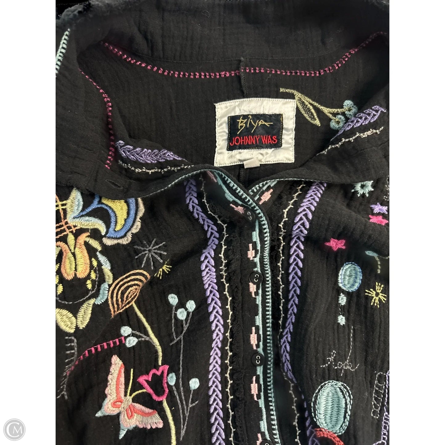 Top Long Sleeve By Johnny Was In Black, Size: 3x