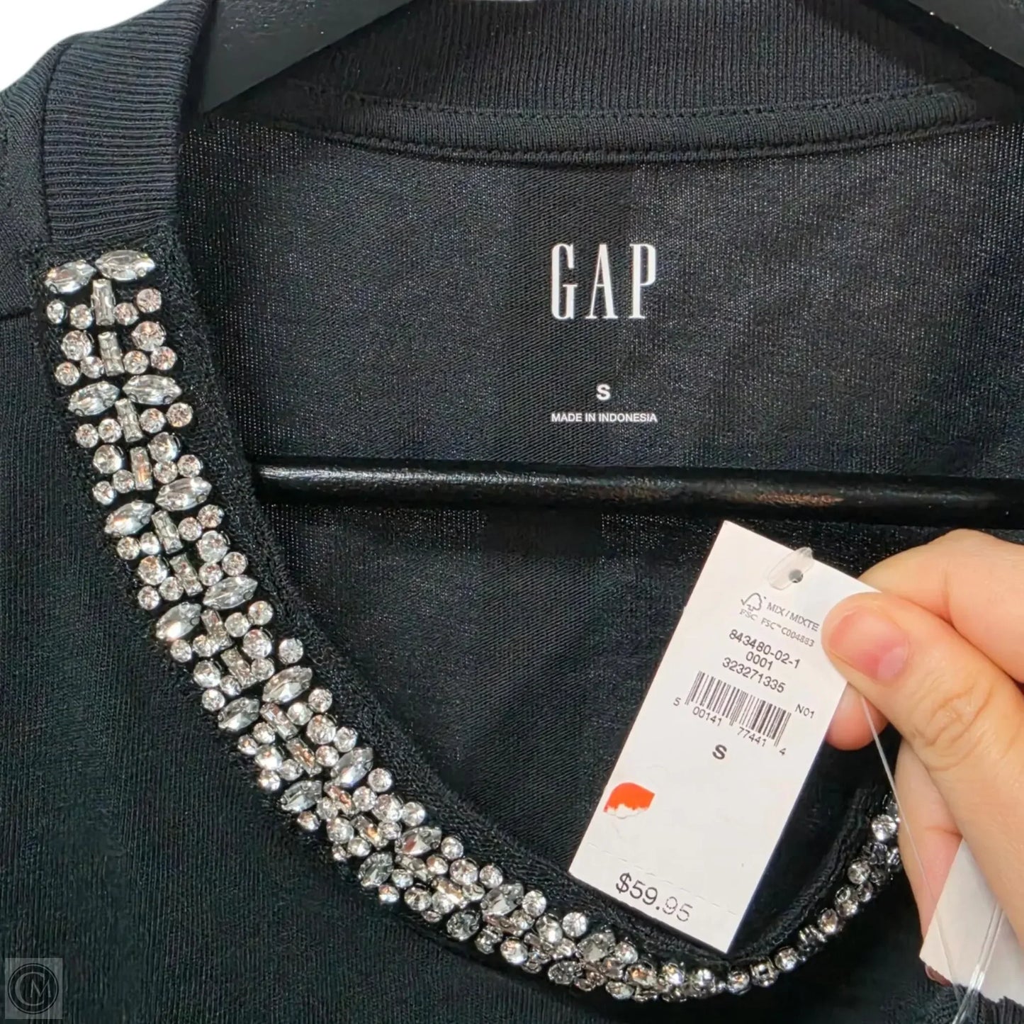 Top Short Sleeve Basic By Gap In Black, Size: S