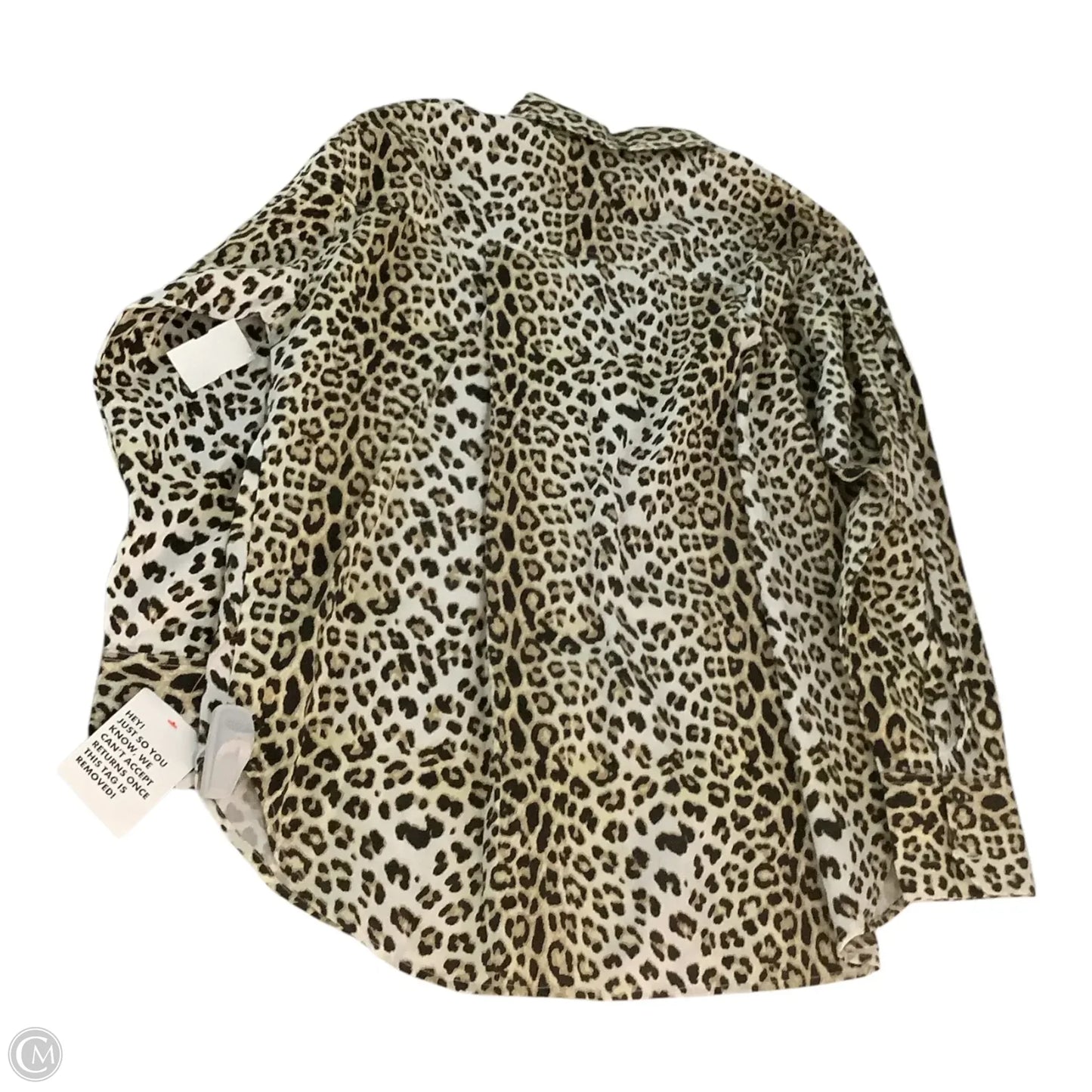 Top Long Sleeve Basic By Asos In Animal Print, Size: 8