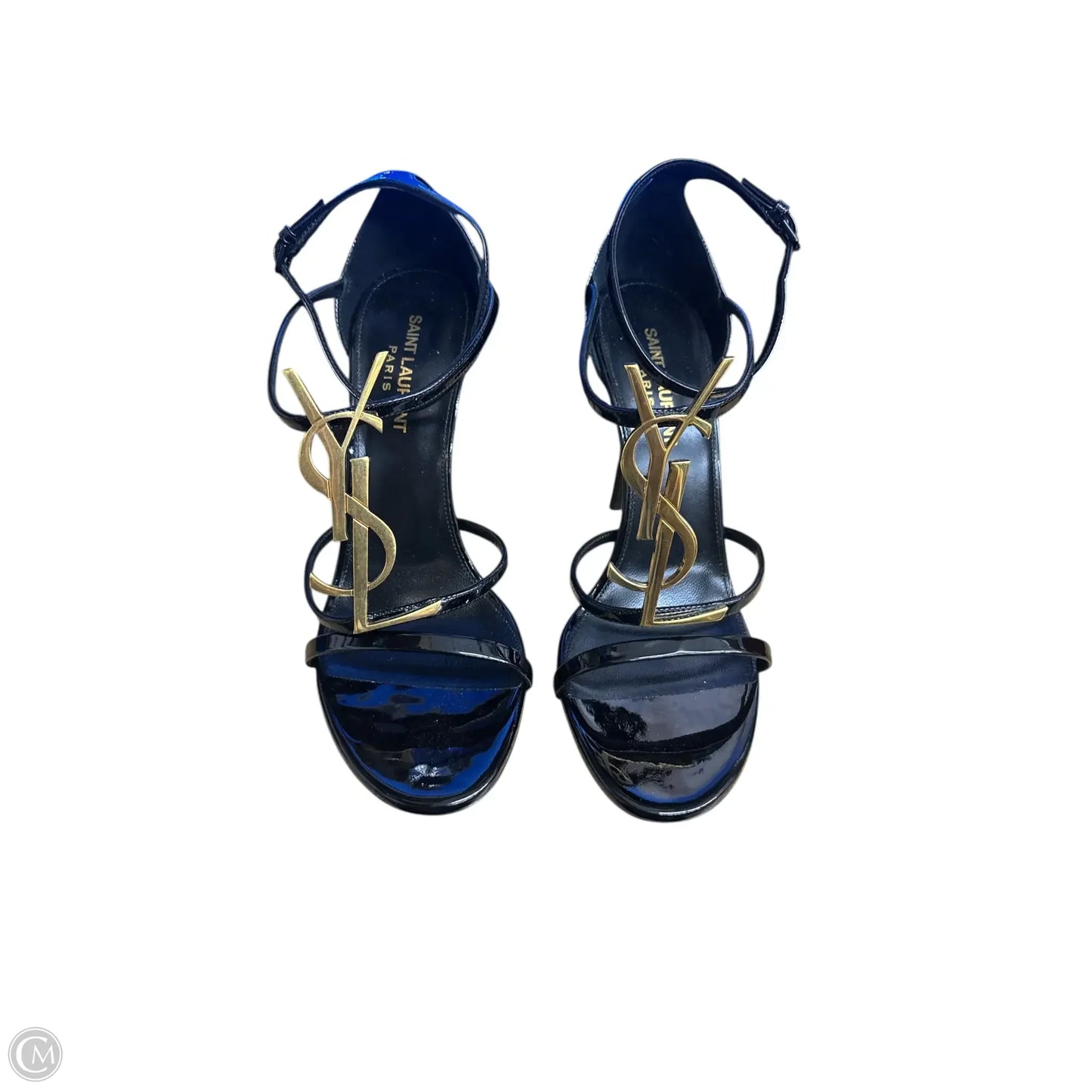 Yves Saint Laurent In Black & Gold Sandals