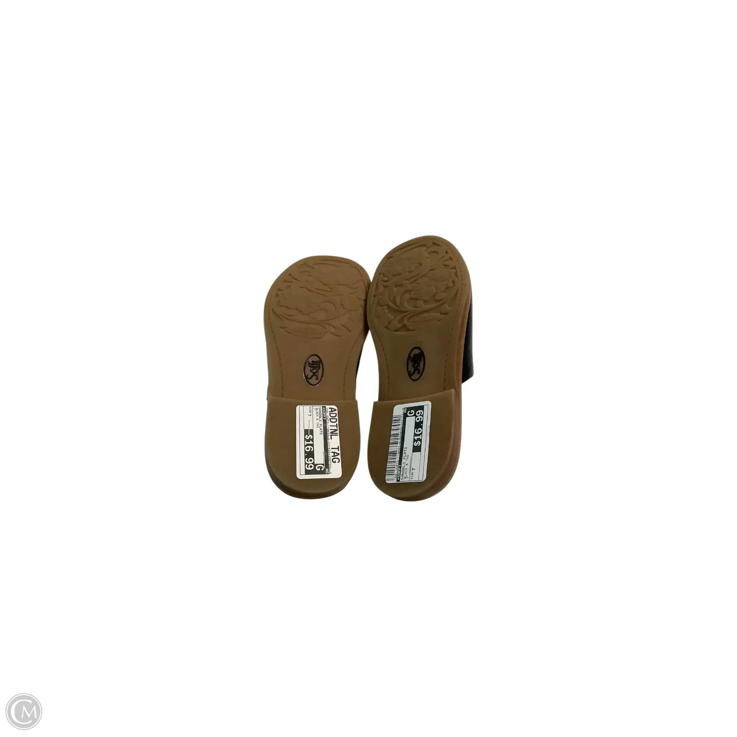 Sandals Flats By Sofft In Black & Tan, Size: 7