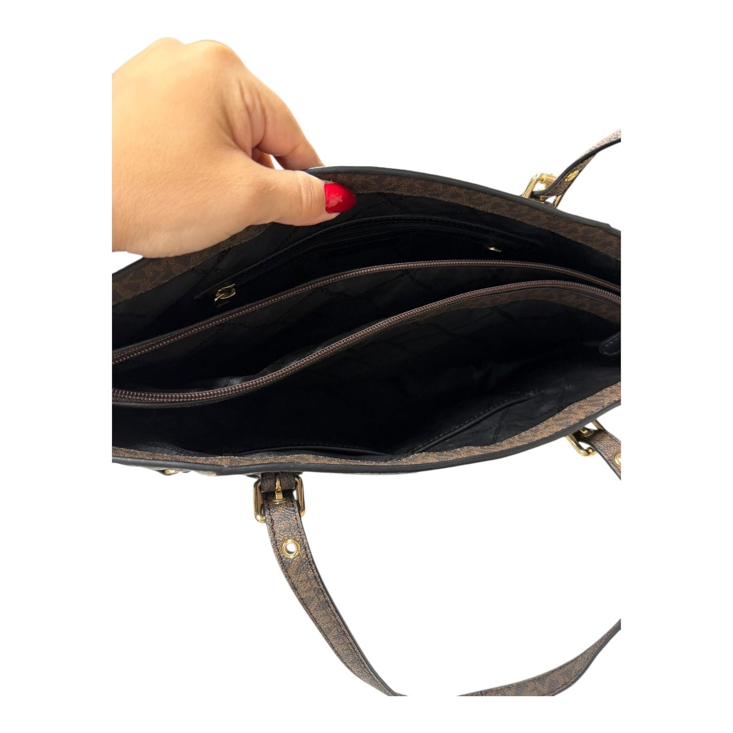 Handbag Designer By Michael Kors In Brown, Size:Large