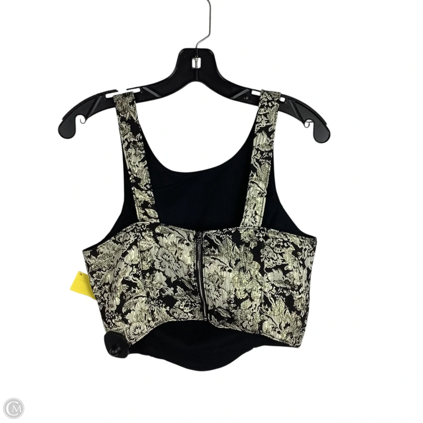Top Sleeveless By Abercrombie And Fitch In Black & Gold, Size: M