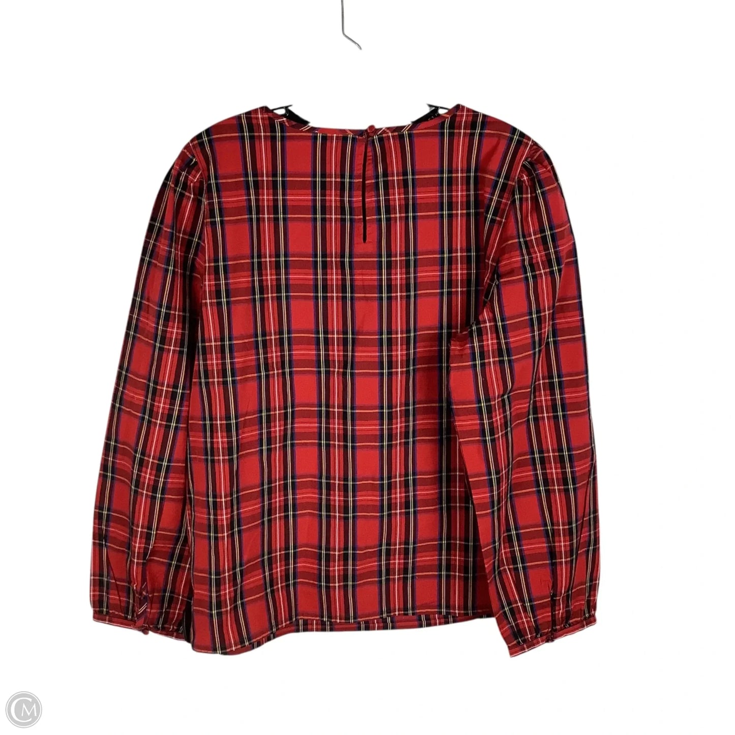 Top Long Sleeve By J. Crew In Plaid Pattern, Size: L