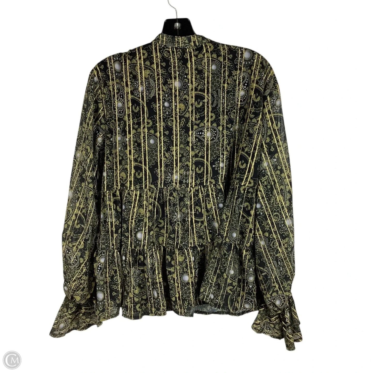 Top Long Sleeve By Missguided In Black & Gold, Size: 6