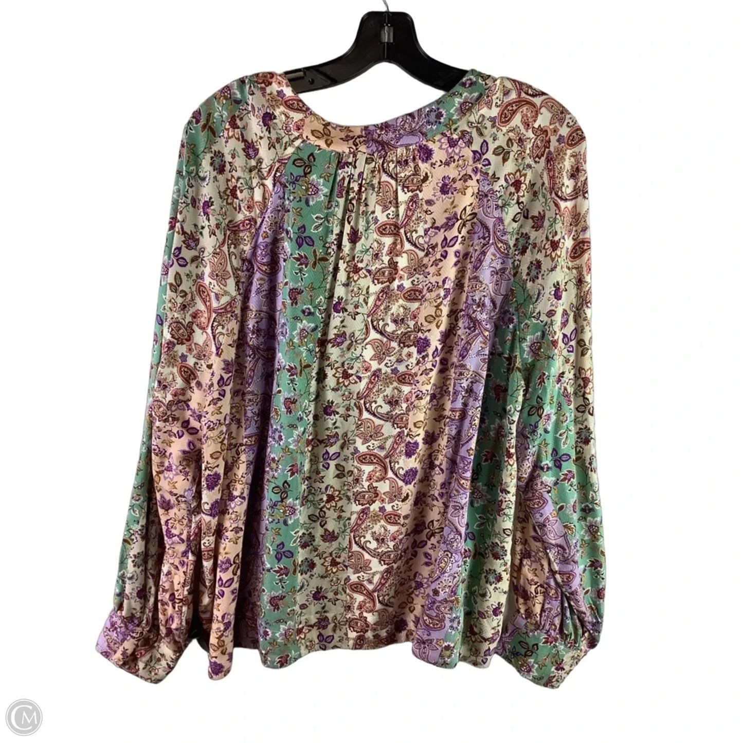 Top Long Sleeve By Loft In Paisley Print, Size: Xl