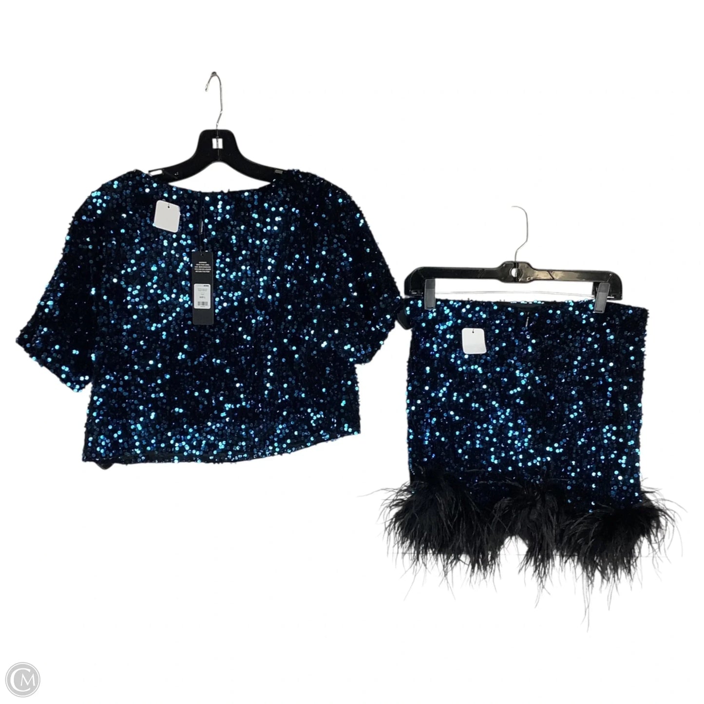 Skirt Set 2pc By Fashion Nova In Blue, Size: L