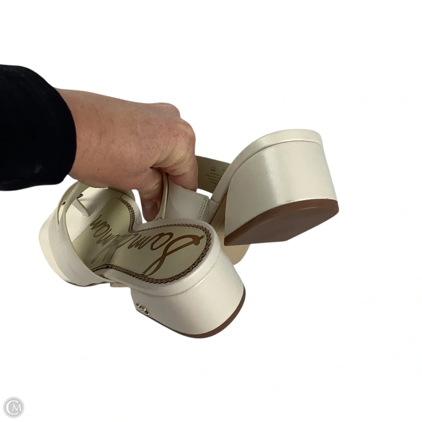 Sandals Heels Block By Sam Edelman In Cream, Size: 8