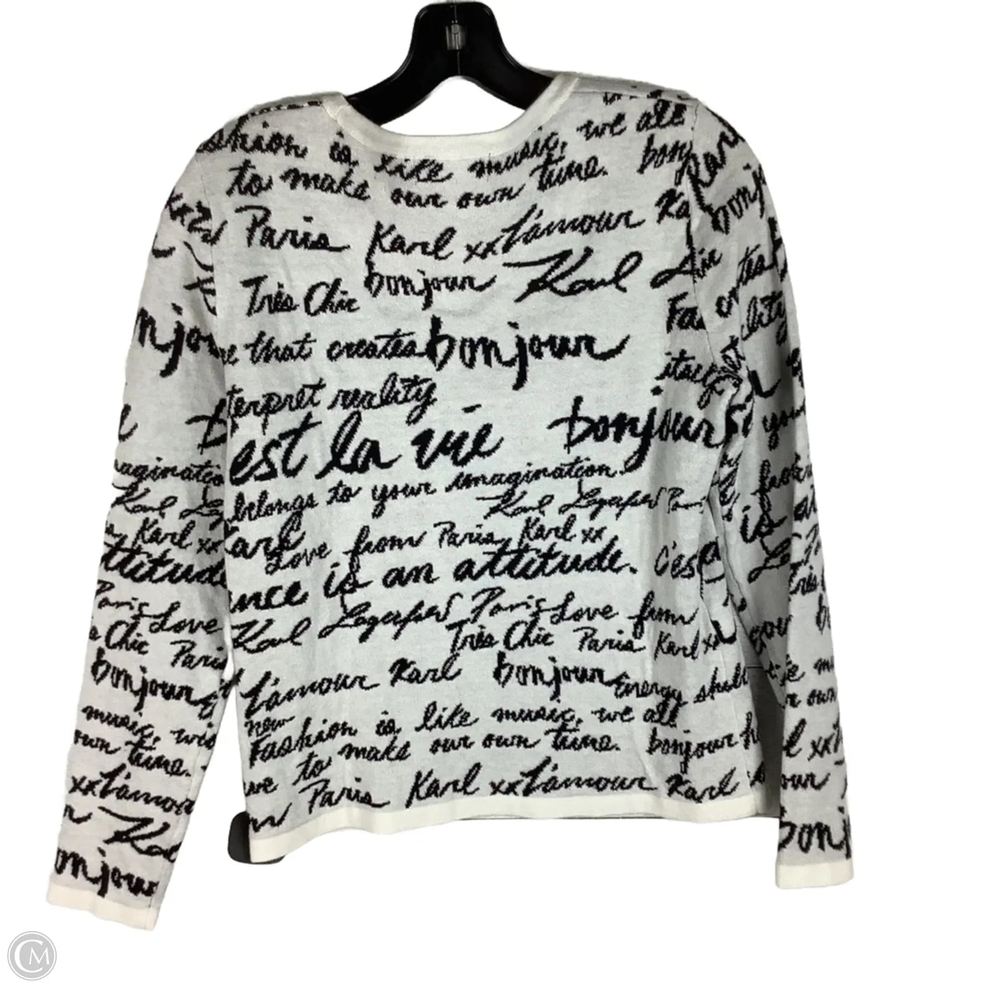 Sweater Designer By Karl Lagerfeld In White, Size: S