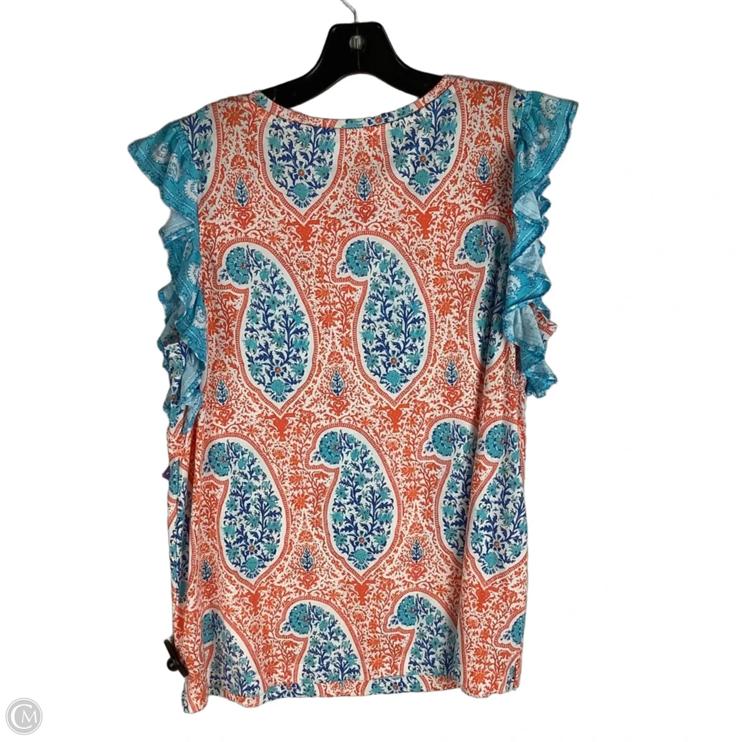 Top Short Sleeve By Crown And Ivy In Blue & Orange, Size: Xl