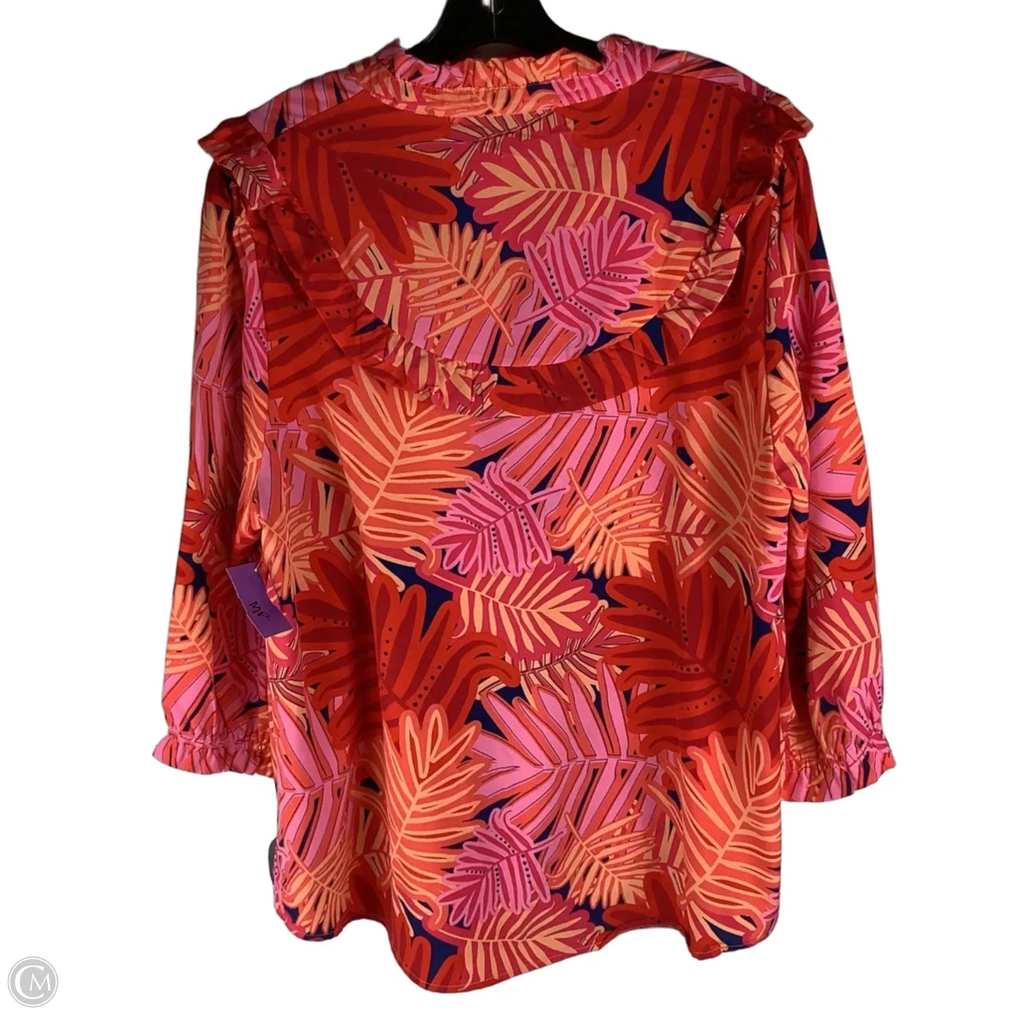 Top Short Sleeve By Michelle Mcdowell In Orange & Pink, Size: Xl