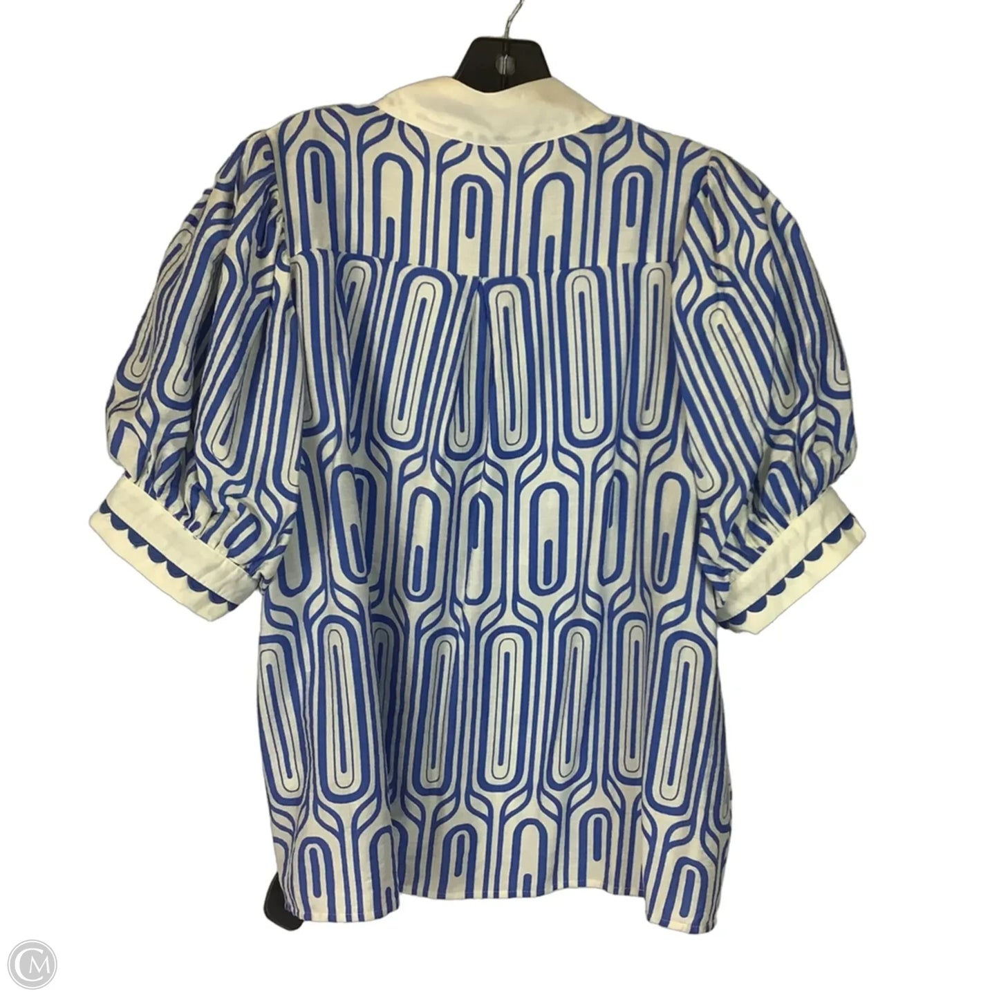 Top Short Sleeve By Entro In Blue & White, Size: L