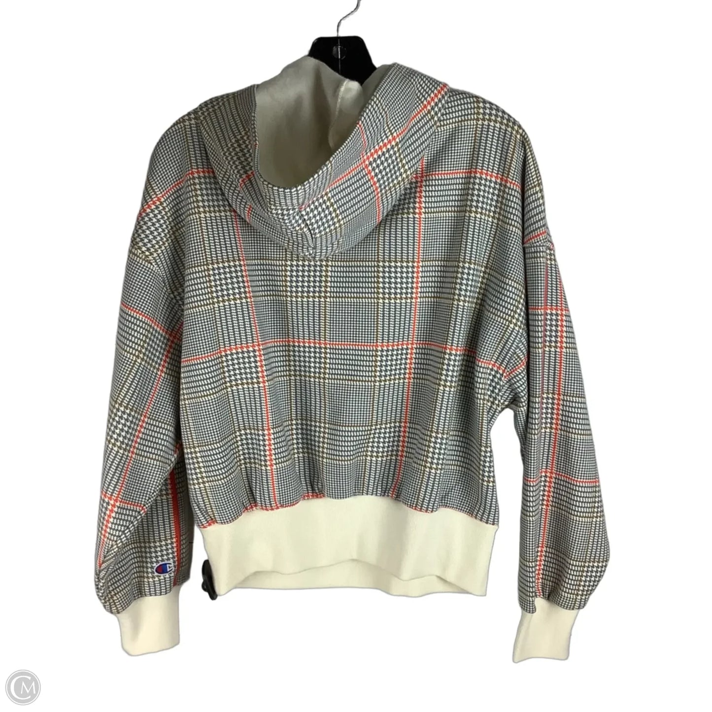 Athletic Sweatshirt Hoodie By Champion In Grey & Orange, Size: S